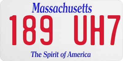 MA license plate 189UH7