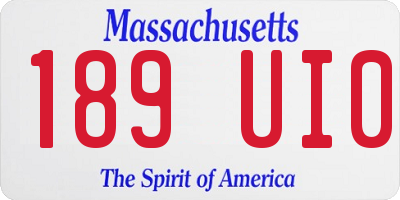 MA license plate 189UI0