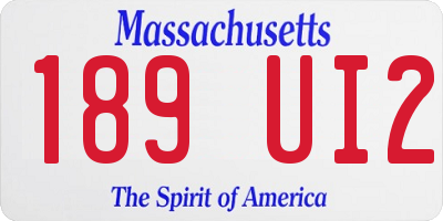 MA license plate 189UI2