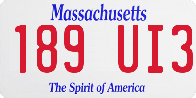 MA license plate 189UI3