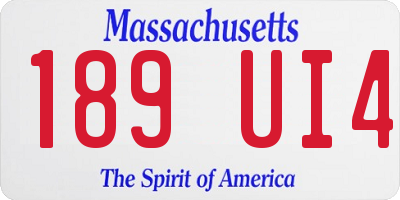 MA license plate 189UI4
