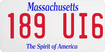 MA license plate 189UI6