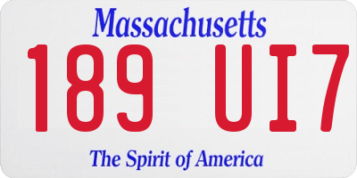 MA license plate 189UI7