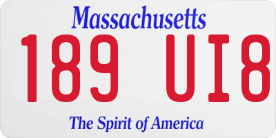 MA license plate 189UI8