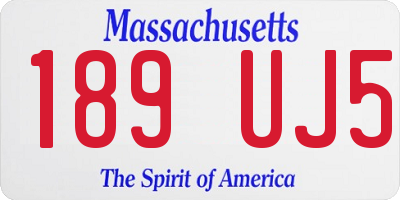 MA license plate 189UJ5
