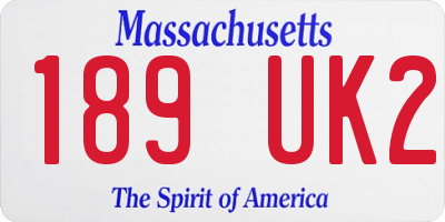 MA license plate 189UK2