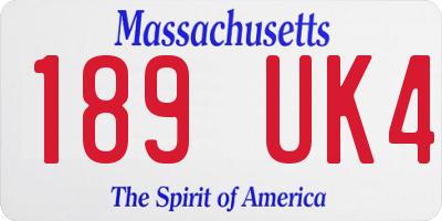 MA license plate 189UK4