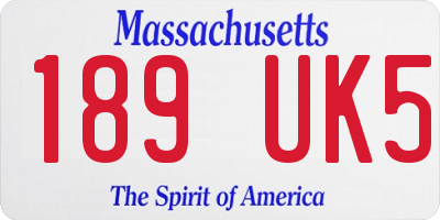 MA license plate 189UK5