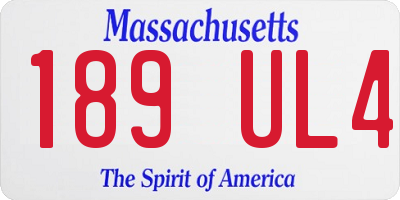 MA license plate 189UL4