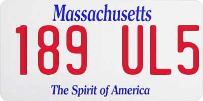 MA license plate 189UL5