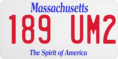 MA license plate 189UM2