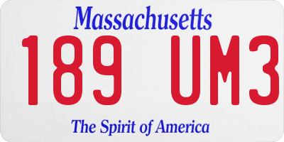 MA license plate 189UM3