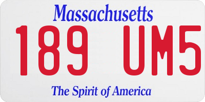 MA license plate 189UM5