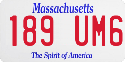 MA license plate 189UM6