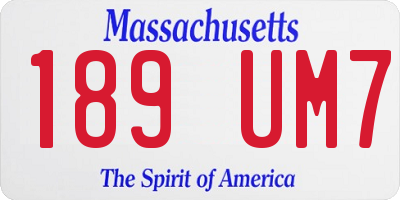 MA license plate 189UM7