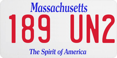 MA license plate 189UN2