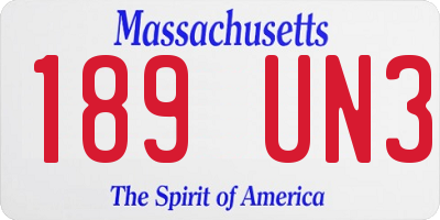 MA license plate 189UN3