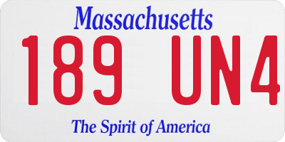 MA license plate 189UN4