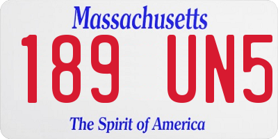 MA license plate 189UN5