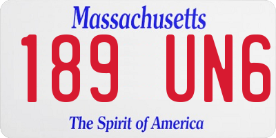 MA license plate 189UN6