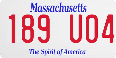 MA license plate 189UO4