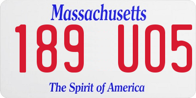 MA license plate 189UO5
