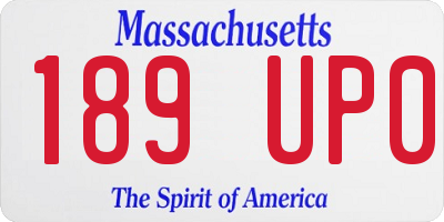 MA license plate 189UP0