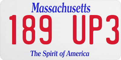 MA license plate 189UP3