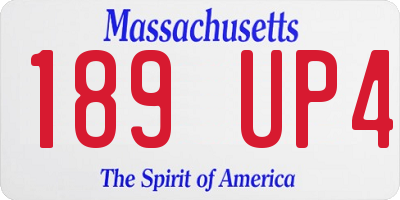 MA license plate 189UP4