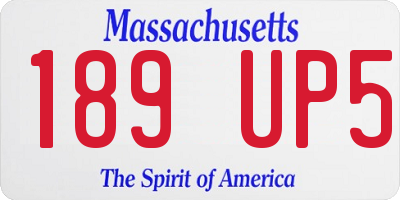 MA license plate 189UP5