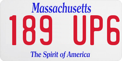 MA license plate 189UP6