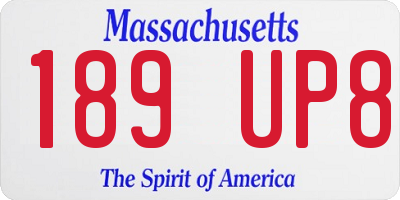 MA license plate 189UP8