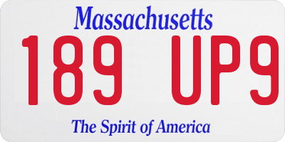 MA license plate 189UP9