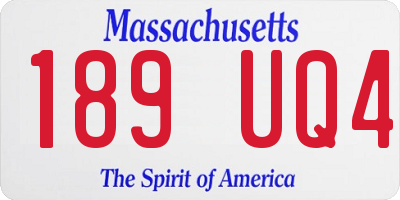 MA license plate 189UQ4