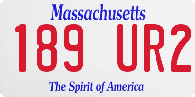 MA license plate 189UR2