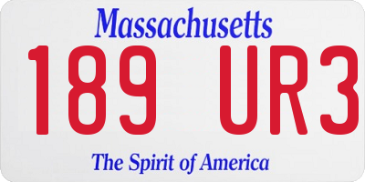 MA license plate 189UR3