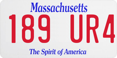 MA license plate 189UR4