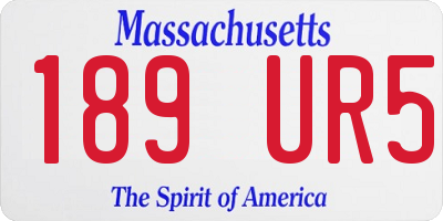 MA license plate 189UR5