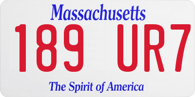 MA license plate 189UR7