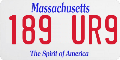 MA license plate 189UR9
