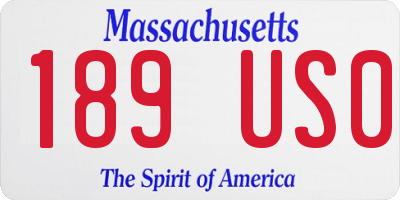 MA license plate 189US0