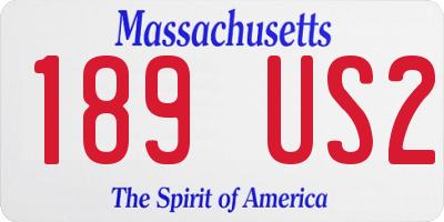 MA license plate 189US2