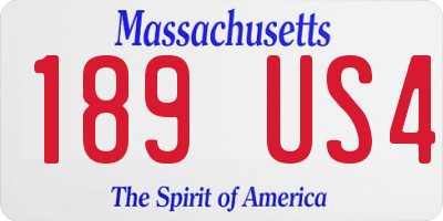 MA license plate 189US4