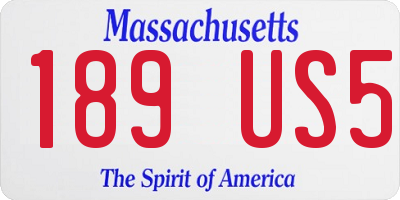 MA license plate 189US5