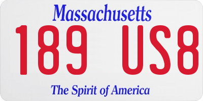 MA license plate 189US8