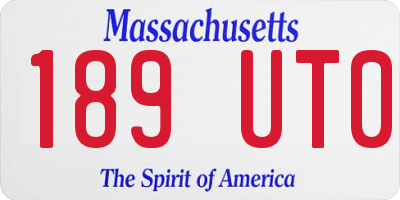 MA license plate 189UT0