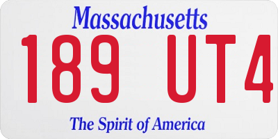 MA license plate 189UT4