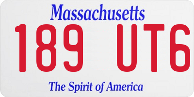 MA license plate 189UT6