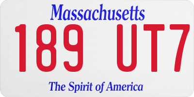 MA license plate 189UT7