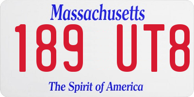 MA license plate 189UT8